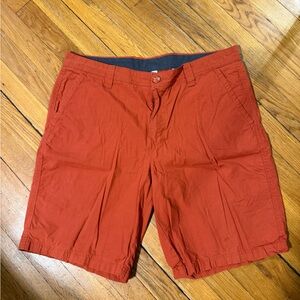 Men's Casual Flat Front Shorts - Rust